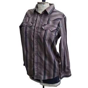 Cody James Authentic Western Apparel Mens Striped Small  Button‎ Up Shirt